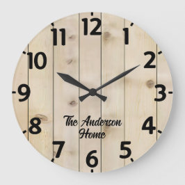 Bleeched Wood Effect Large Clock ラージ壁時計