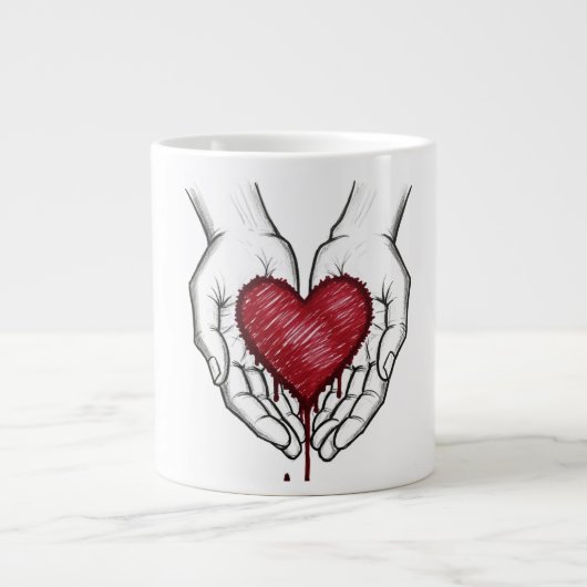 Bleeding Heart Aesthetic Mug ジャンボコーヒーマグカップ (正面)