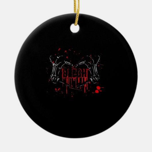 Blegh Breakdown、スケルトンハートハンド、Emoバンド、S セラミックオーナメント (正面)