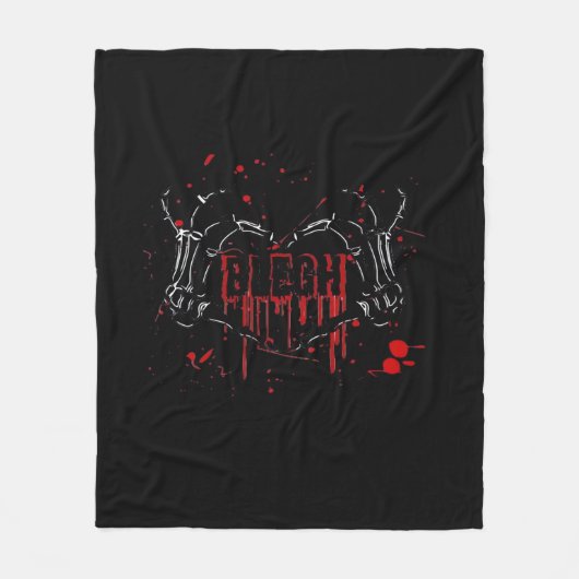 Blegh Breakdown、スケルトンハートハンド、Emoバンド、S フリースブランケット (正面)