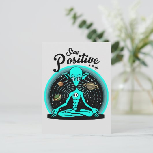 Bleib Positiv Alien ポストカード (スタンド正面)