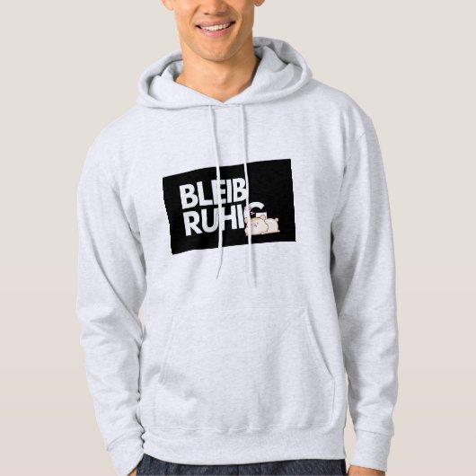 Bleib Ruhig かわいい寝猫ドイツ語名言 パーカ (正面)