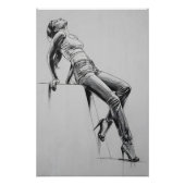 Bleistiftzeichnung - Frau in High Heels | Zeitlose ポスター (正面)