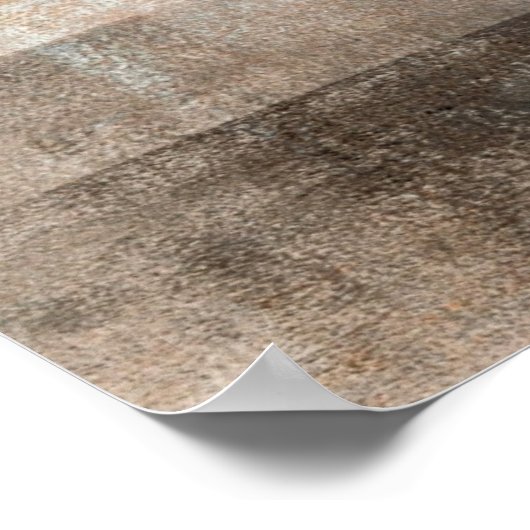 'Blended'グレーとベージュの抽象芸術アートポスター ポスター (角)