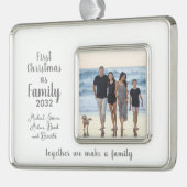Blended Family 1stクリスマスフォトパーソナライズされたー シルバープレートフレームオーナメント (左)