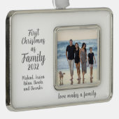 Blended Family 1stクリスマスフォトパーソナライズされたー シルバープレートフレームオーナメント (右)