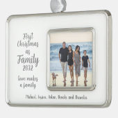 Blended Family 1stクリスマスフォトパーソナライズされたCh シルバープレートフレームオーナメント (左)