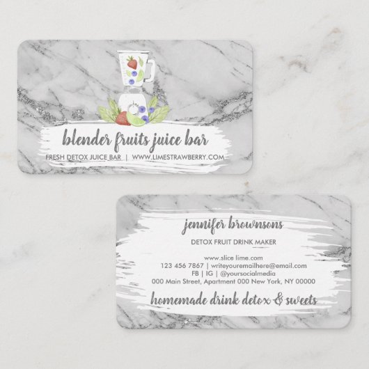 Blender Fruits Mixed drink fresh juice marble 名刺 (正面/裏面)