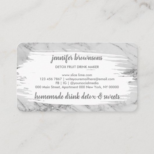 Blender Fruits Mixed drink fresh juice marble 名刺 (裏面)