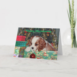 Blenheimのクリスマスの子犬 シーズンカード