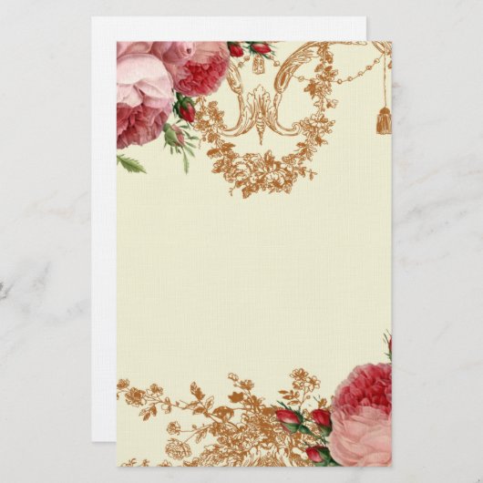 Blenheimは-アイボリー-個人的上がりました 便箋 (正面/裏面)