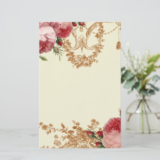 Blenheimは-アイボリー-個人的上がりました 便箋 (スタンド正面)