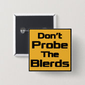 Blerdsボタン-正方形--を厳密に調べないで下さい 缶バッジ (正面&裏面)