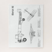 Bleriot XI – 飛行機の設計図スケッチ計画BD ジグソーパズル (縦)