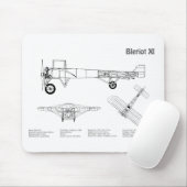 Bleriot XI – 飛行機の設計図スケッチ計画BD マウスパッド (マウス)
