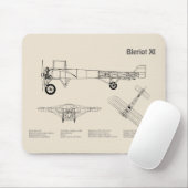 Bleriot XI – 飛行機の設計図スケッチ計画SD マウスパッド (マウス)