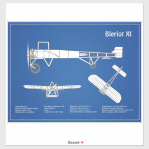Bleriot XI – 飛行機設計図スケッチ計画ABD シール