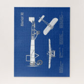 Bleriot XI – 飛行機設計図スケッチ計画ABD ジグソーパズル (縦)