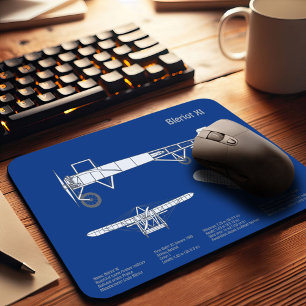 Bleriot XI – 飛行機設計図スケッチ計画ABD マウスパッド