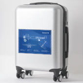 Bleriot XI – 飛行機設計図スケッチ計画AD シール (スーツケース)