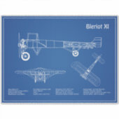 Bleriot XI – 飛行機設計図スケッチ計画AD シール (正面)