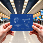 Bleriot XI – 飛行機設計図スケッチ計画AD ポストカード