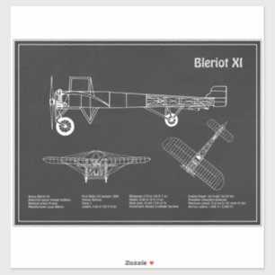 Bleriot XI – 飛行機設計図スケッチ計画PD シール