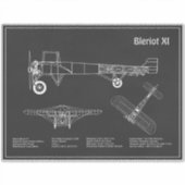 Bleriot XI – 飛行機設計図スケッチ計画PD シール (正面)