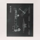 Bleriot XI – 飛行機設計図スケッチ計画PD ジグソーパズル (縦)