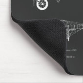 Bleriot XI – 飛行機設計図スケッチ計画PD マウスパッド (コーナー)