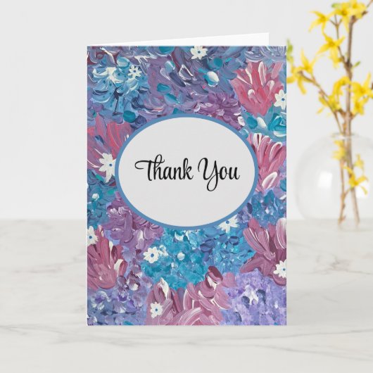 Bleshful Blue Thank You Notes カード (黄色い花)