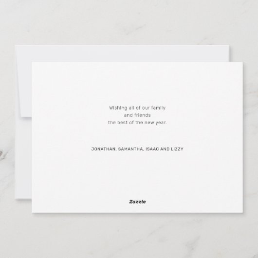 Bleshful Happy New Year Scriptの写真とメッセージ シーズンカード (裏面)