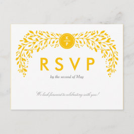Bleshful Laurel RSVPポストカード編集可能カラー インビテーションポストカード
