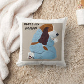 Bless My Mommy Praying Basset Hound Puppy  クッション (ブランケット)