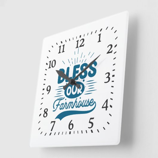Bless our Farmhouse スクエア壁時計 (傾斜)