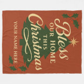 Bless Our Home Christmas Personalized Blanket フリースブランケット (正面(横))