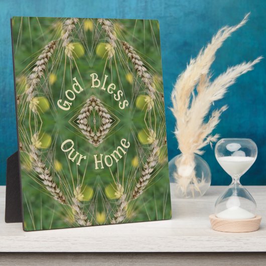Bless Our Home Dried Meadow Abstract フォトプラーク (側面)
