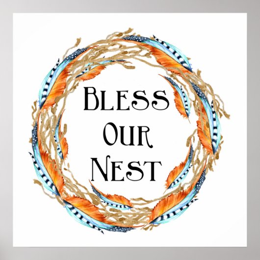 Bless Our Nest Boho Feathers   ポスター (正面)