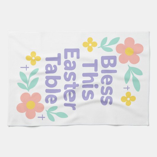 Bless This Easter Table Floral Towel 2026 キッチンタオル (横)