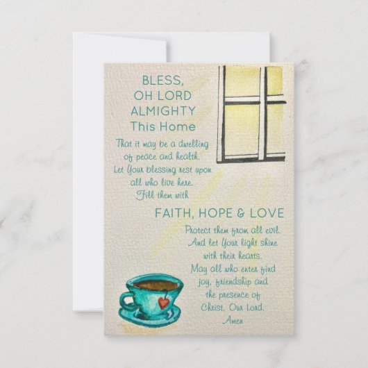 Bless This Home – Prayer Card - Note Card 招待状 (正面)