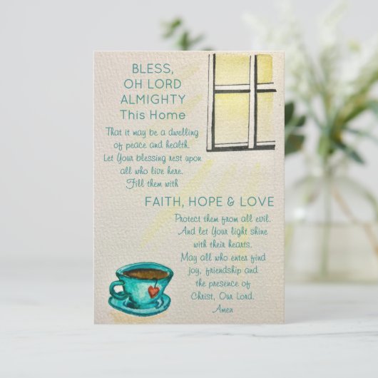 Bless This Home – Prayer Card - Note Card 招待状 (スタンド正面)