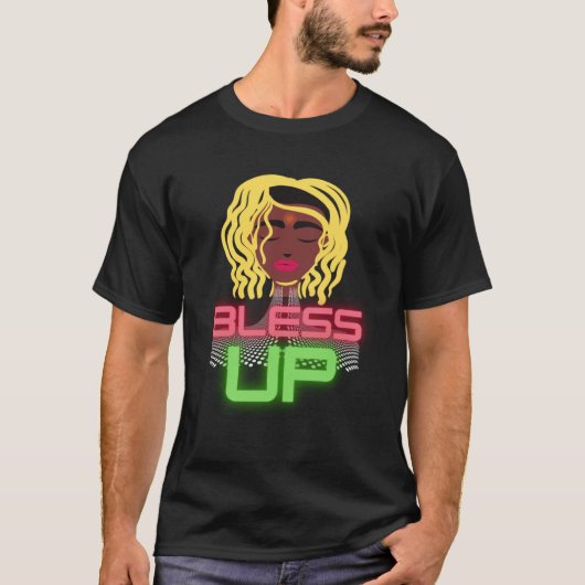 Bless Up Queen  Melanin African American Classy Wo Tシャツ (正面)