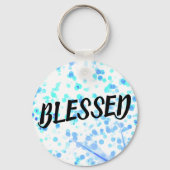 BLESSEDの文字が入ったカスタムネーム キーホルダー (正面)