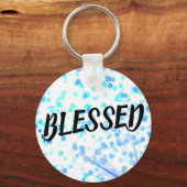 BLESSEDの文字が入ったカスタムネーム キーホルダー (正面)