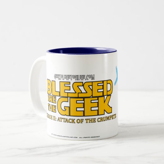 blessedギークのマグです ツートーンマグカップ (正面左)