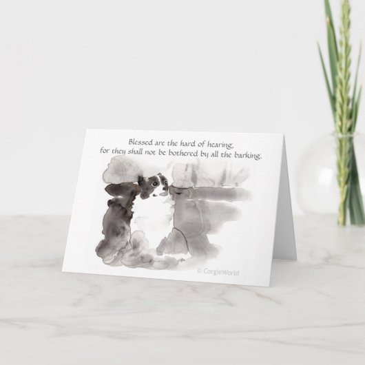 "blessedヒアリングの懸命"のコーギーの至福です カード (正面)