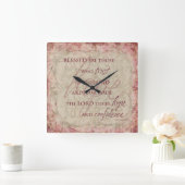 blessed主でClock信頼する人です スクエア壁時計 (ホーム)