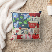 "blessed国家"の聖なる書物、経典の装飾用クッションです クッション (ブランケット)