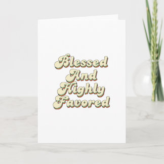 Blessed And Highly Favored Retro Vintage Style カード
