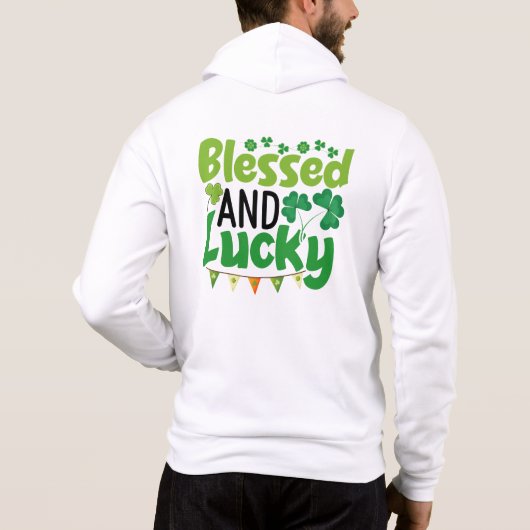 Blessed And Lucky St. Patrick’s Day Design-61103 パーカ (裏面)